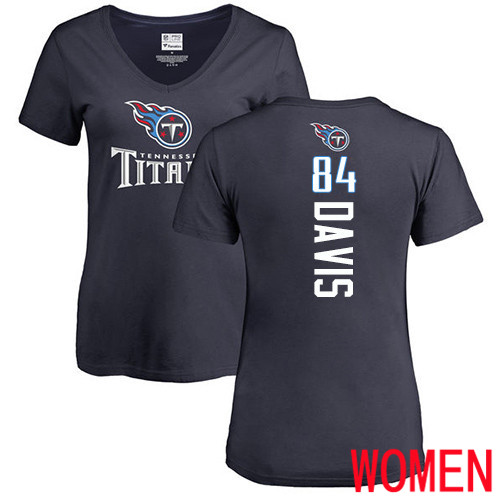 Tennessee Titans Navy Blue Women Corey Davis Backer NFL Football #84 T Shirt->nfl t-shirts->Sports Accessory